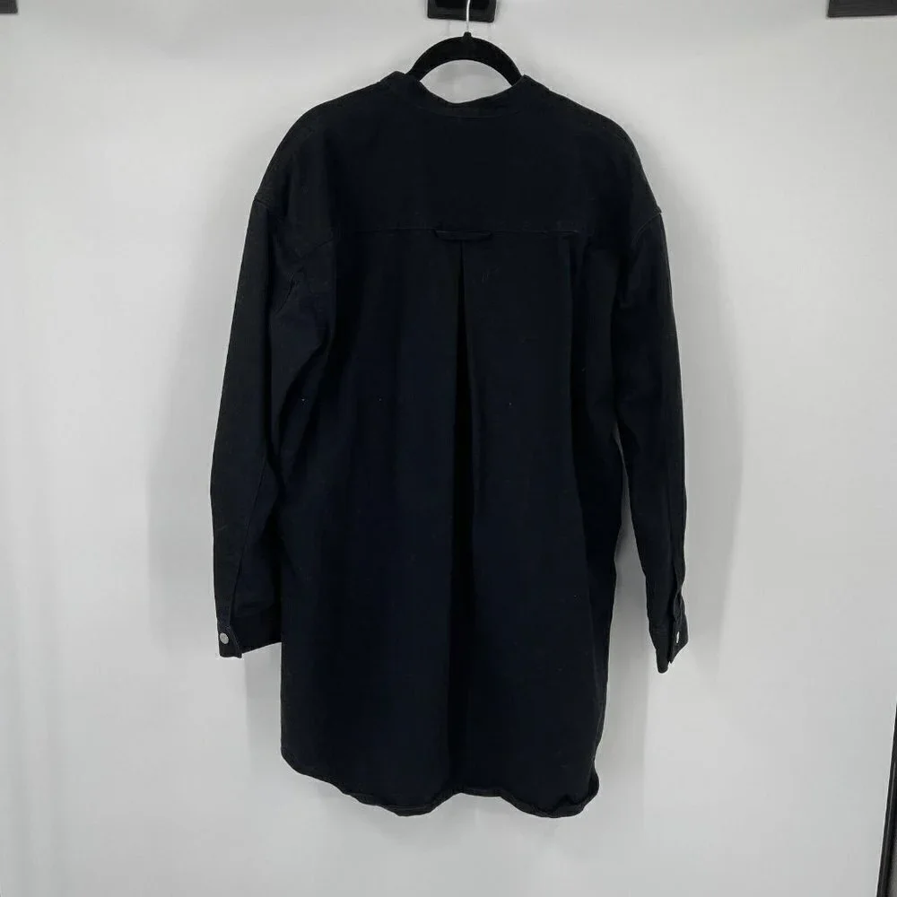 Wilfred Free Jacket 2 Womens Black Button Down Casual Shirt Long Sleeves Thick